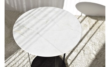 Mesa auxiliar Trouville blanco y negro