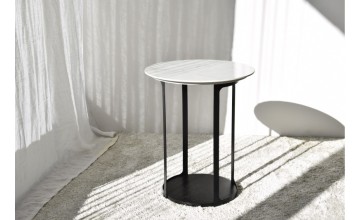 Mesa auxiliar Trouville blanco y negro