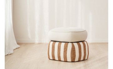 Set 2 pufs Terrés piedra teja