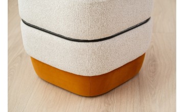 Set 2 pufs Billie marfil y naranja