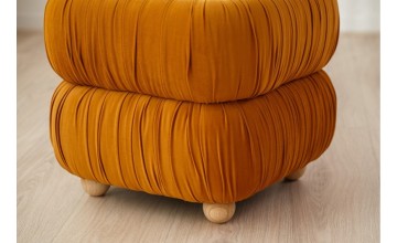 Set 2 pufs Petunia beige y naranja