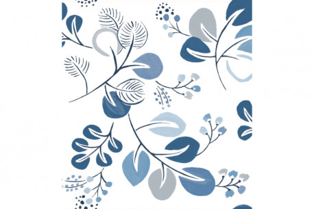 Papel pintado Flores de Cholet azul